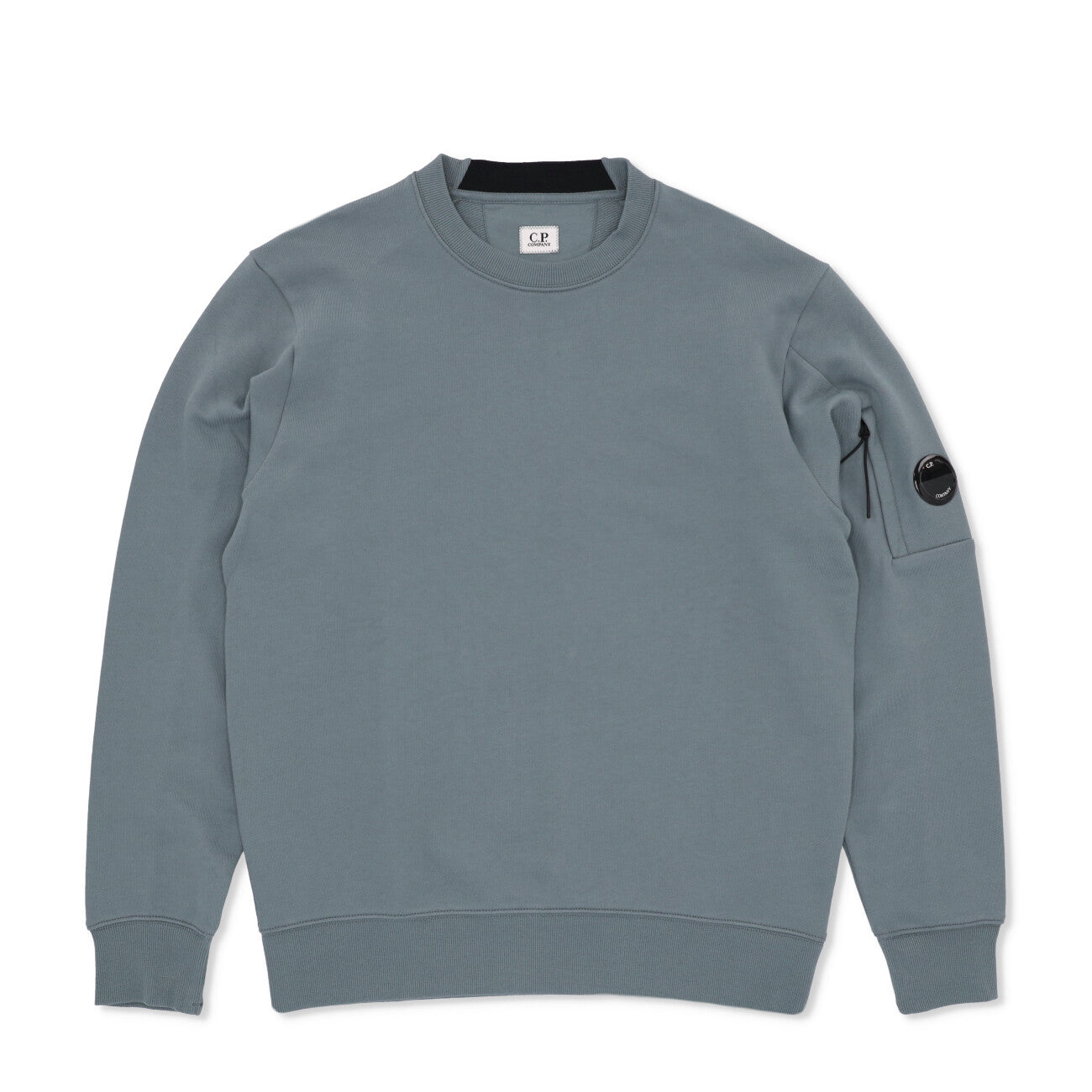 Diagonal Raised Fleece Crew Neck Lens Sweatshirt