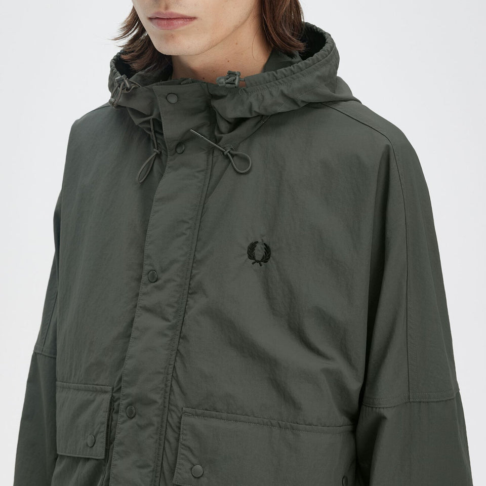 Fred Perry Cropped Fishing Parka J8572-638 | Orange Jungle