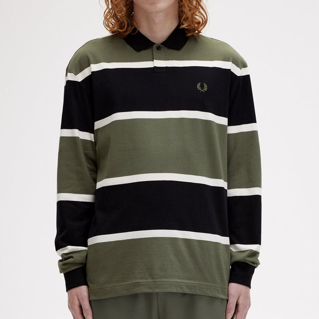 Striped Long Sleeve Polo Shirt