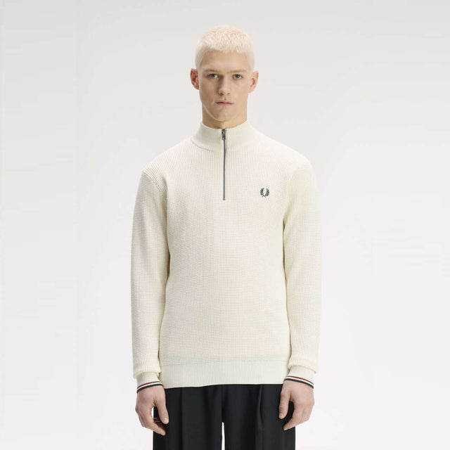 Waffle Stitch Half Zip Jumper